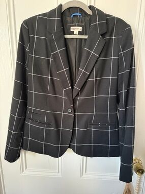 Merona Black Windowpane Single-Button Blazer